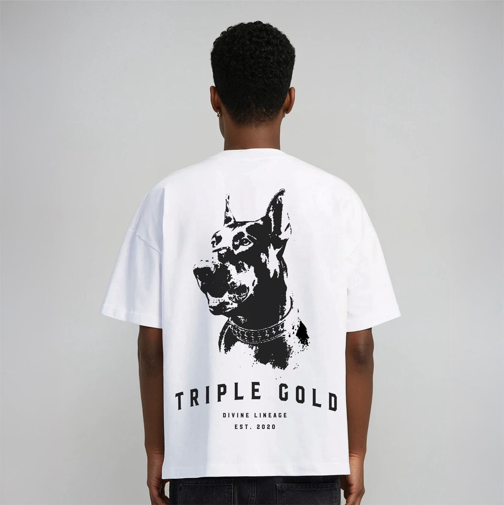 Doberman tee vintage white