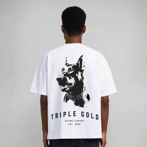 Doberman tee vintage white